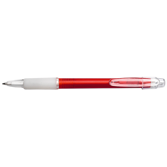 Frosted Plastic Ballpoint Pen - Red