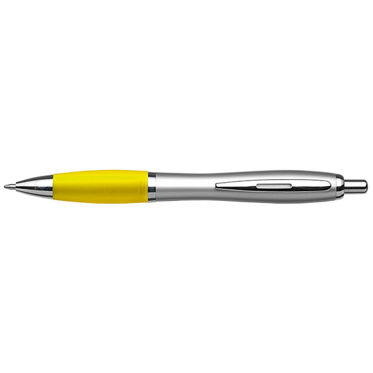 Silver Barrel Curved Design Ballpoint Pen