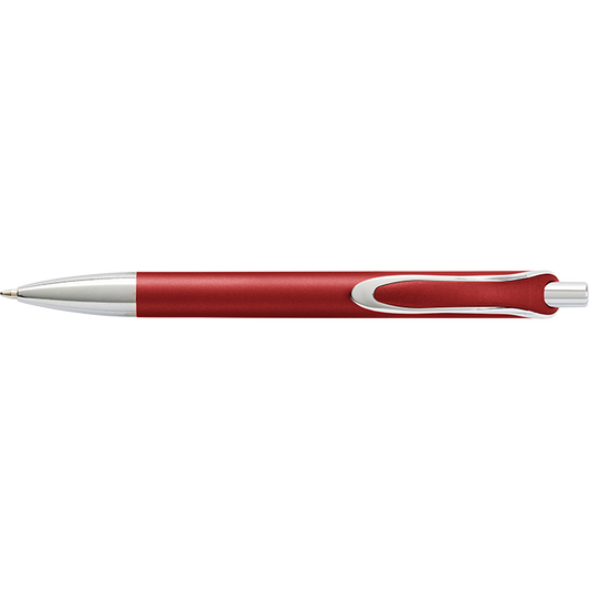 Coloured Barrel Ballpoint Pen with Silver Tip and Clip