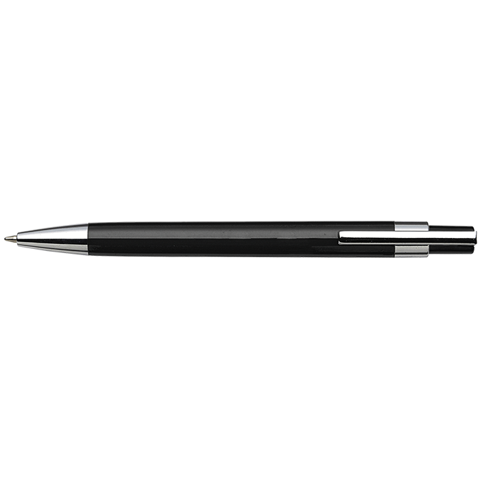 Coloured Barrel Click Pen - Black