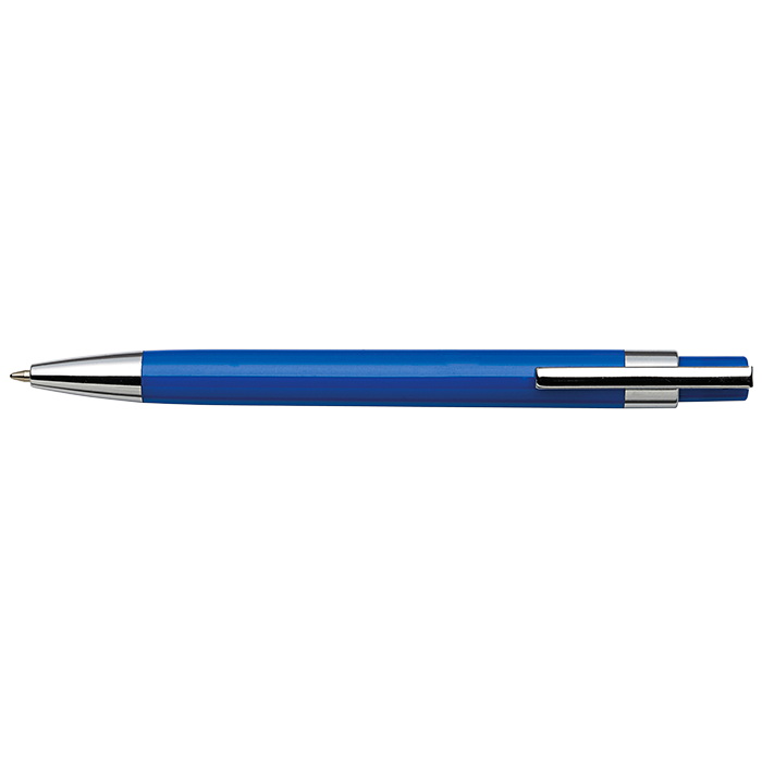 Coloured Barrel Click Pen - Blue
