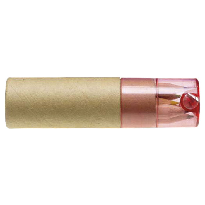 Coloured Pencil Set of 6 with Sharpener - Red