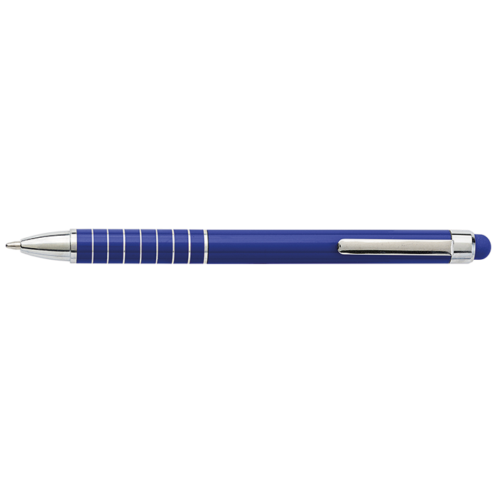 Aluminium Ballpoint Pen with Matching Colour Stylus - Cobalt Blue