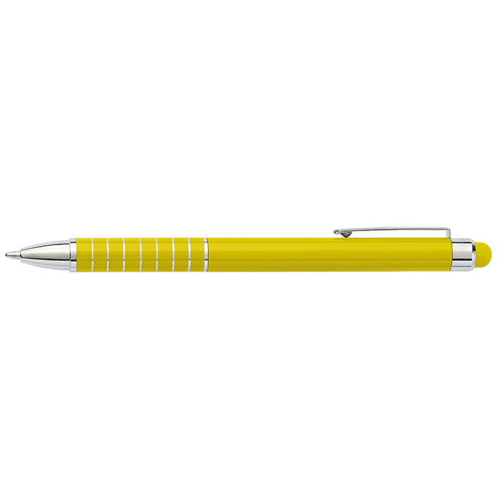 Aluminium Ballpoint Pen with Matching Colour Stylus - Yellow