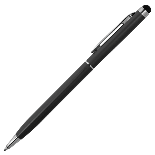 Slim Elegant Ballpoint Pen with Stylus - Black