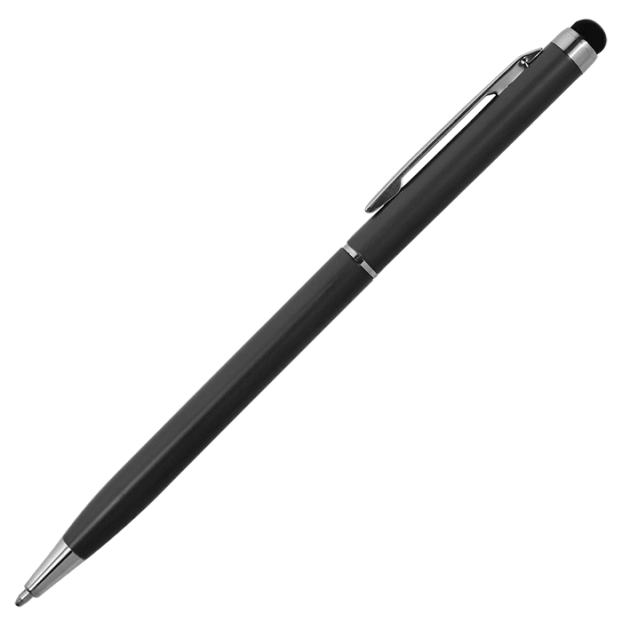 Slim Elegant Ballpoint Pen with Stylus - Black