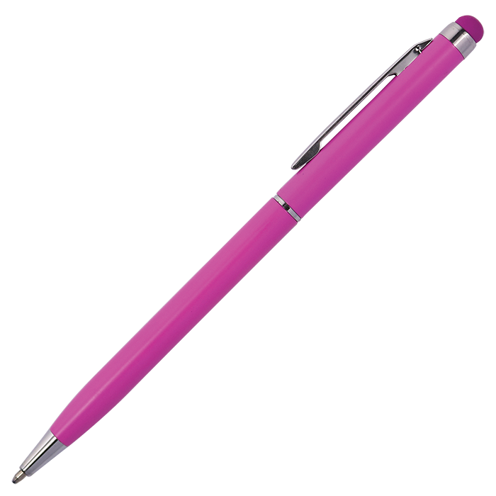 Slim Elegant Ballpoint Pen with Stylus - Pink