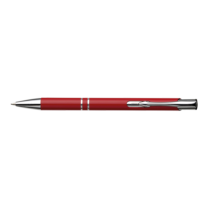Aluminium Ballpoint Pen with Arrow Shaped Clip - Red