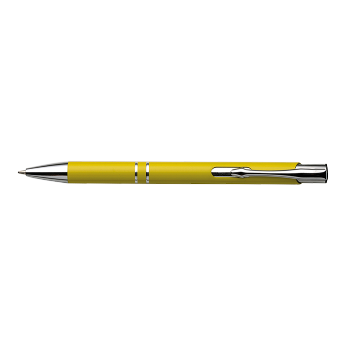 Aluminium Ballpoint Pen with Arrow Shaped Clip - Yellow