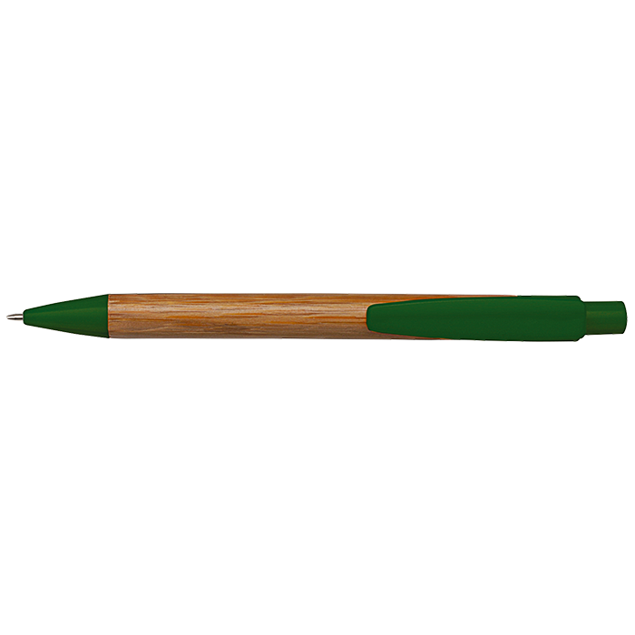 Bamboo Ballpoint Pen with Plastic Trims - Green