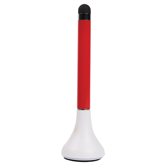 Standing Pen with Stylus and Screen Cleaner - Red