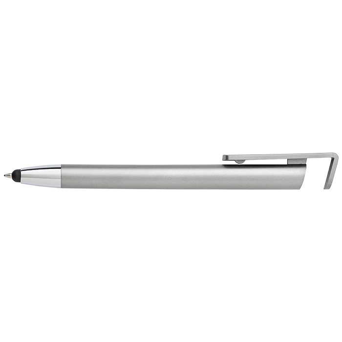 3 in 1 Ballpoint Pen with Stylus and Phone Stand - Silver