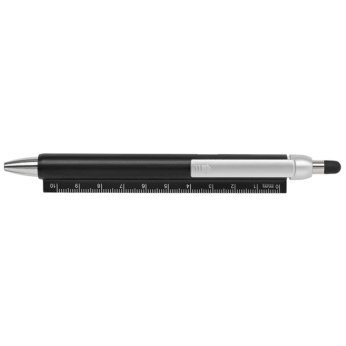 2 in 1 Stylus Ballpoint Pen and Ruler - Black