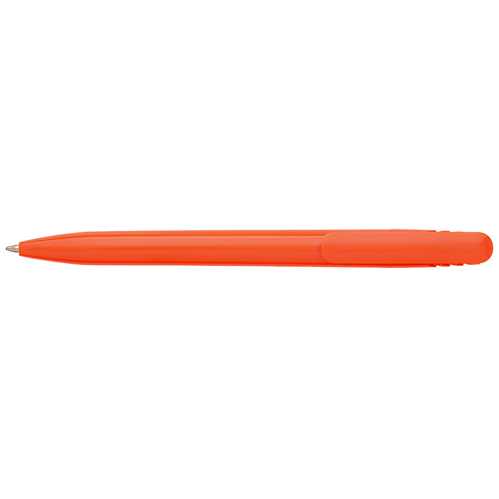 Solid Colour Ballpoint Pen with Matching Coloured Clip - Orange
