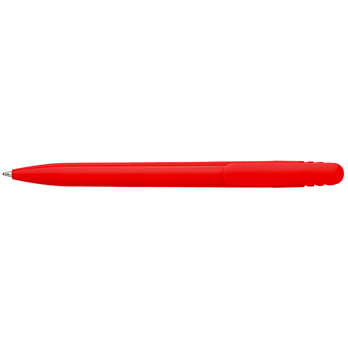 Solid Colour Ballpoint Pen with Matching Coloured Clip - Red