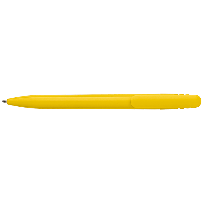 Solid Colour Ballpoint Pen with Matching Coloured Clip - Yellow