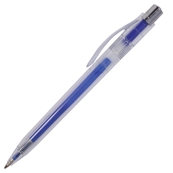 Translucent Ballpoint Pen with Coloured Refill - Blue
