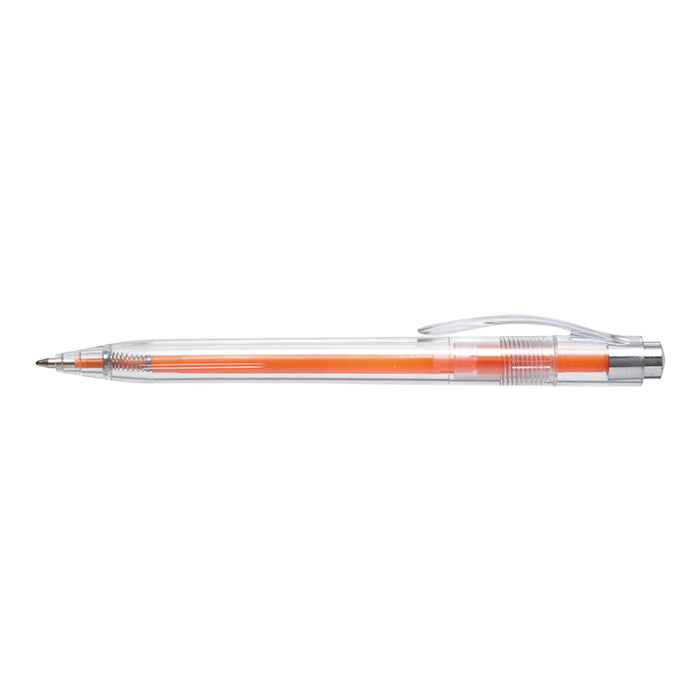 Translucent Ballpoint Pen with Coloured Refill - Orange