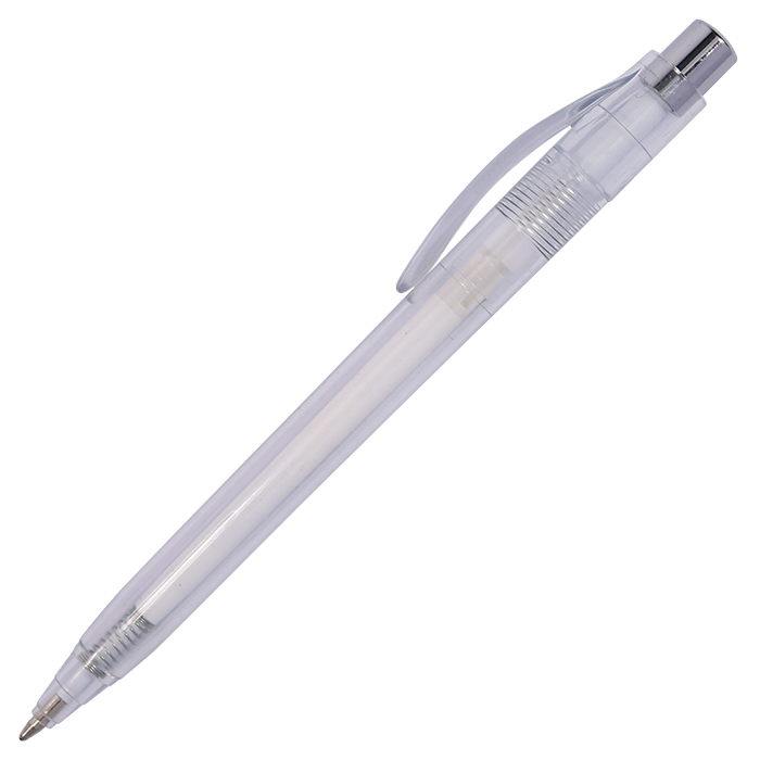 Translucent Ballpoint Pen with Coloured Refill - White