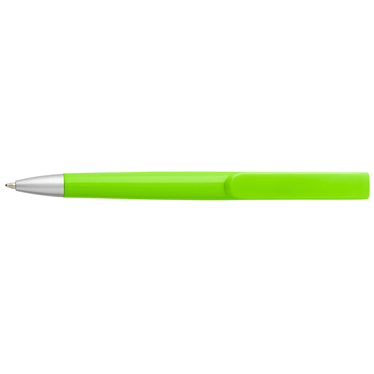 Rounded Clip Ballpoint Pen With Coloured Barrel