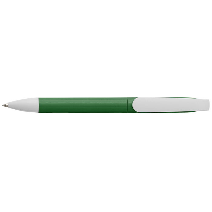 Twist Action Ballpoint Pen With Coloured Barrel - Green