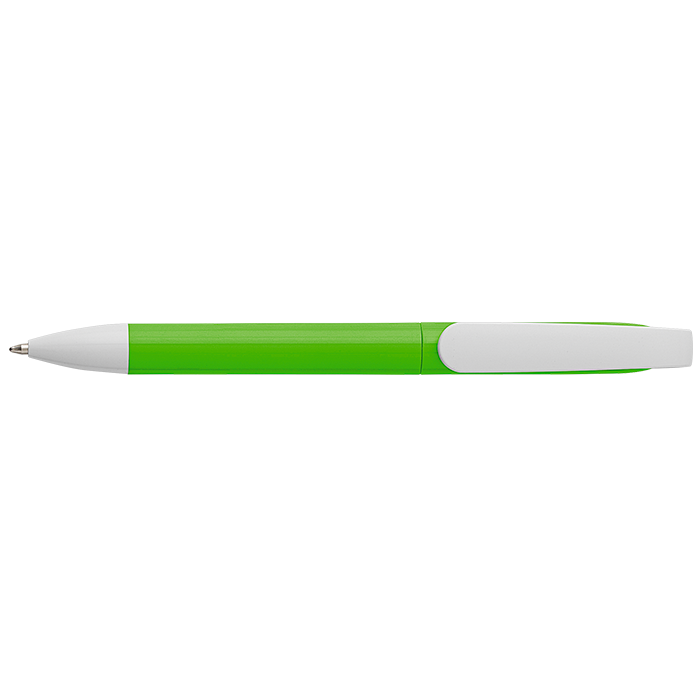 Twist Action Ballpoint Pen With Coloured Barrel - Lime