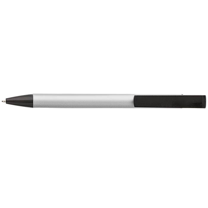 Aluminium Ballpoint Pen With Mobile Phone Stand - Silver