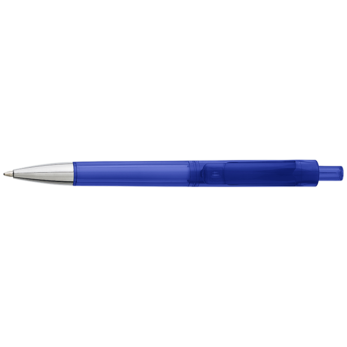 Ballpoint Pen With Transparent Coloured Barrel - Light Blue