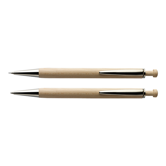 Maple Wood Pen And Clutch Pencil Set