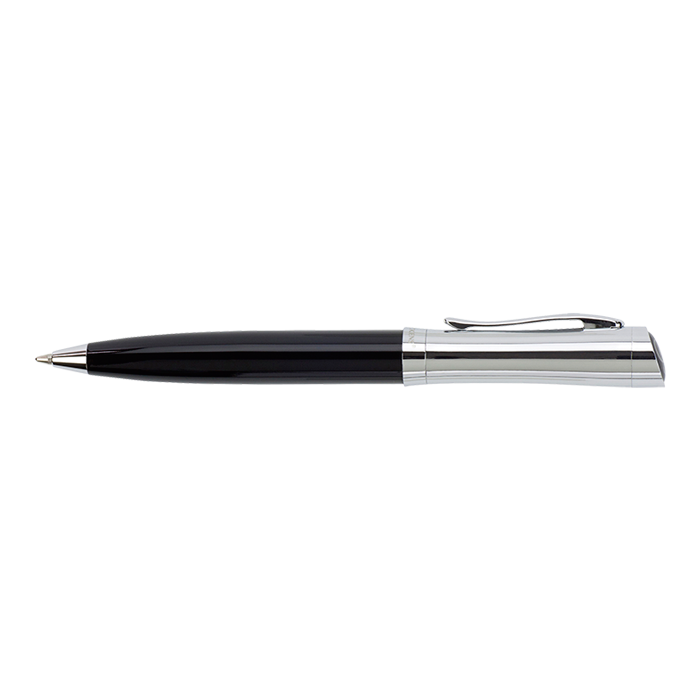 Charles Dickens Ballpoint Pen With Chrome Trims - Black/Silver