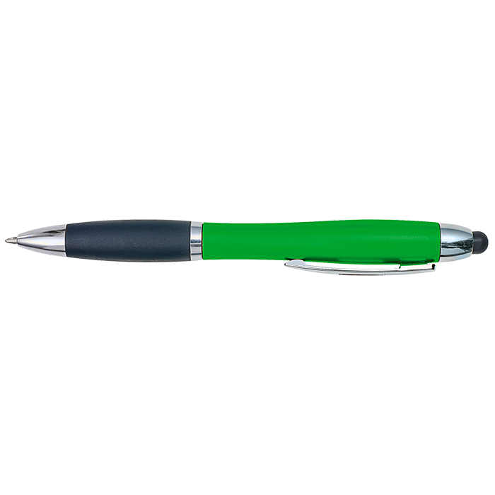 Curved Design Logo Light Up Ballpoint Pen - Green