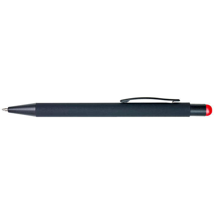 Matte Black Coated Ballpoint Pen - Red