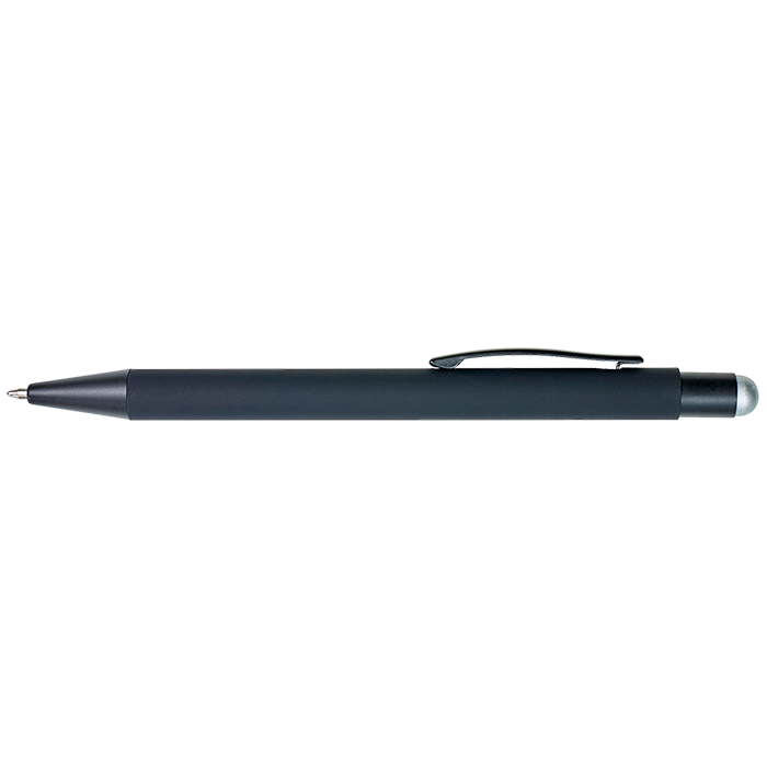 Matte Black Coated Ballpoint Pen - Silver