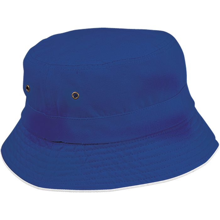 Bucket Reversible Cotton Hat - Royal/White