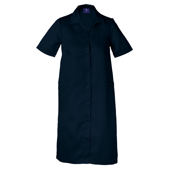 Poly Cotton House Coat Ladies - Dark Navy