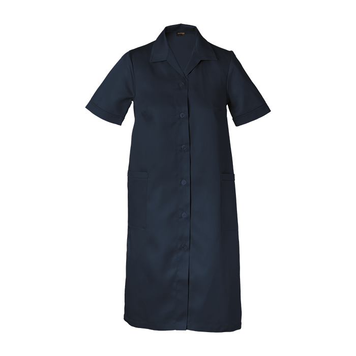 Poly Cotton House Coat Ladies - Navy