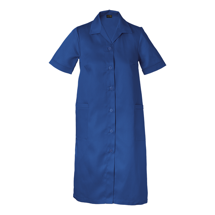 Poly Cotton House Coat Ladies - Royal