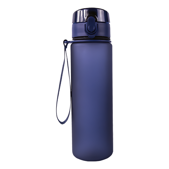 600ml Frosted Cylinder Water Bottle - Blue