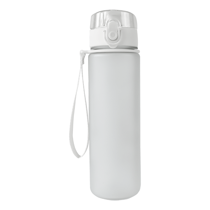 600ml Frosted Cylinder Water Bottle - White
