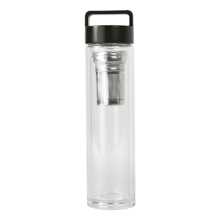 500ml Double Wall Glass Filter Flask - Black