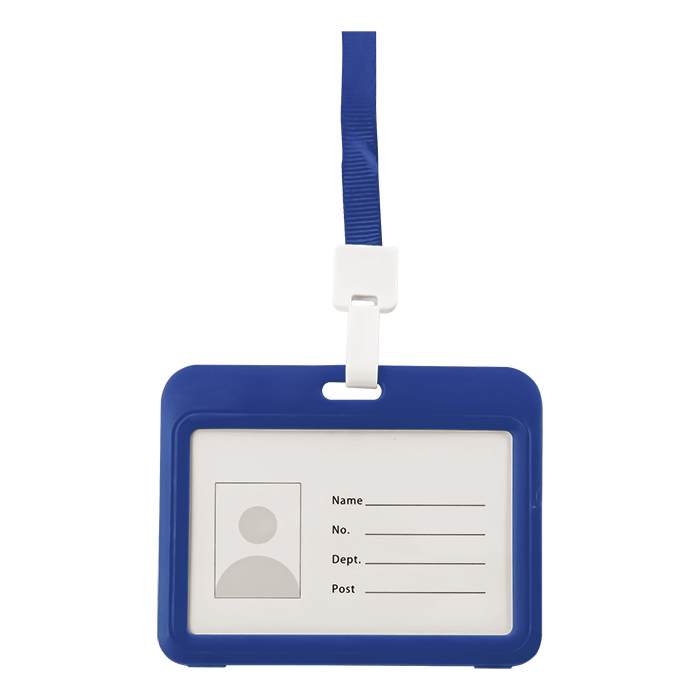 Card Holder With Lanyard - Blue