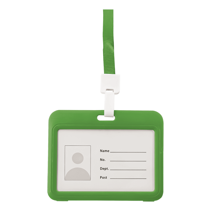 Card Holder With Lanyard - Green