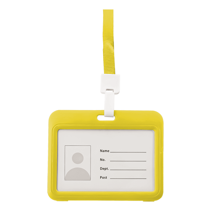 Card Holder With Lanyard - Yellow