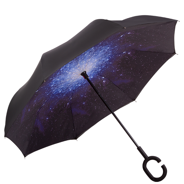 Printed Reversible Umbrella - Blue