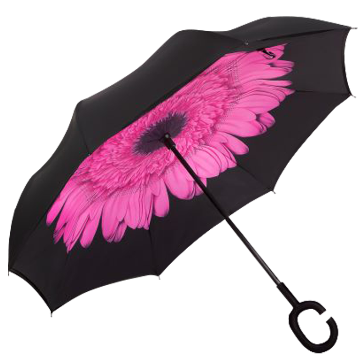 Printed Reversible Umbrella - Pink