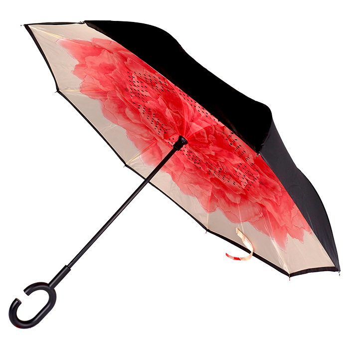 Printed Reversible Umbrella - Pink Flower