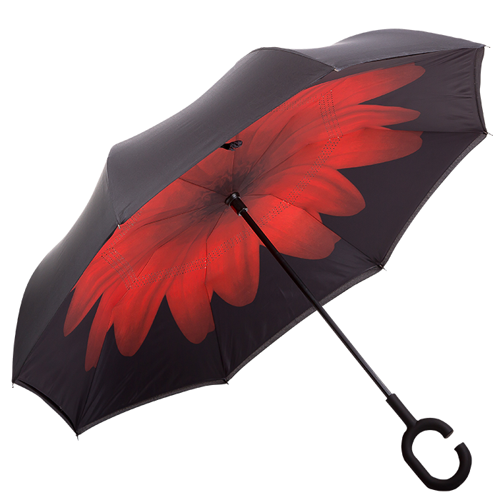 Printed Reversible Umbrella - Red