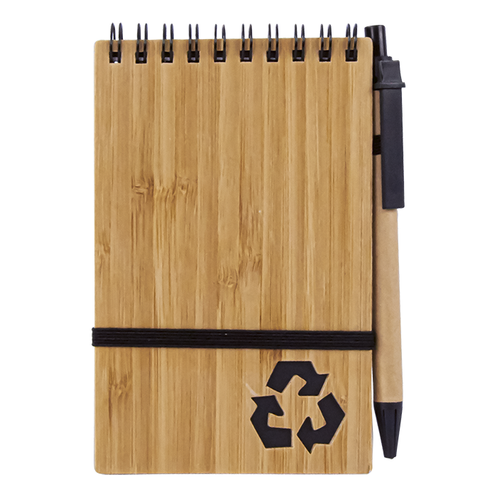 Bamboo Notebook With Pen - Black