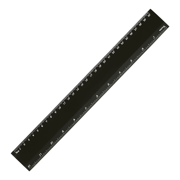30cm Plastic Ruler - Black