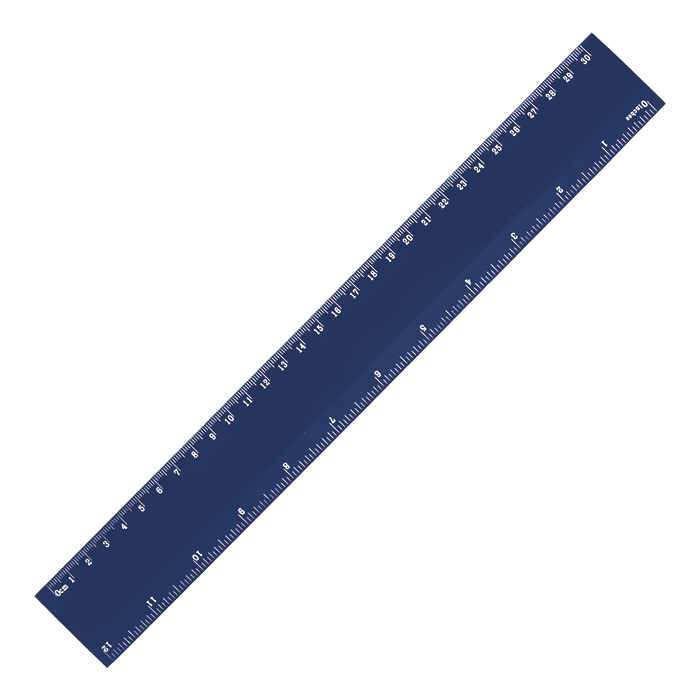 30cm Plastic Ruler - Navy Blue